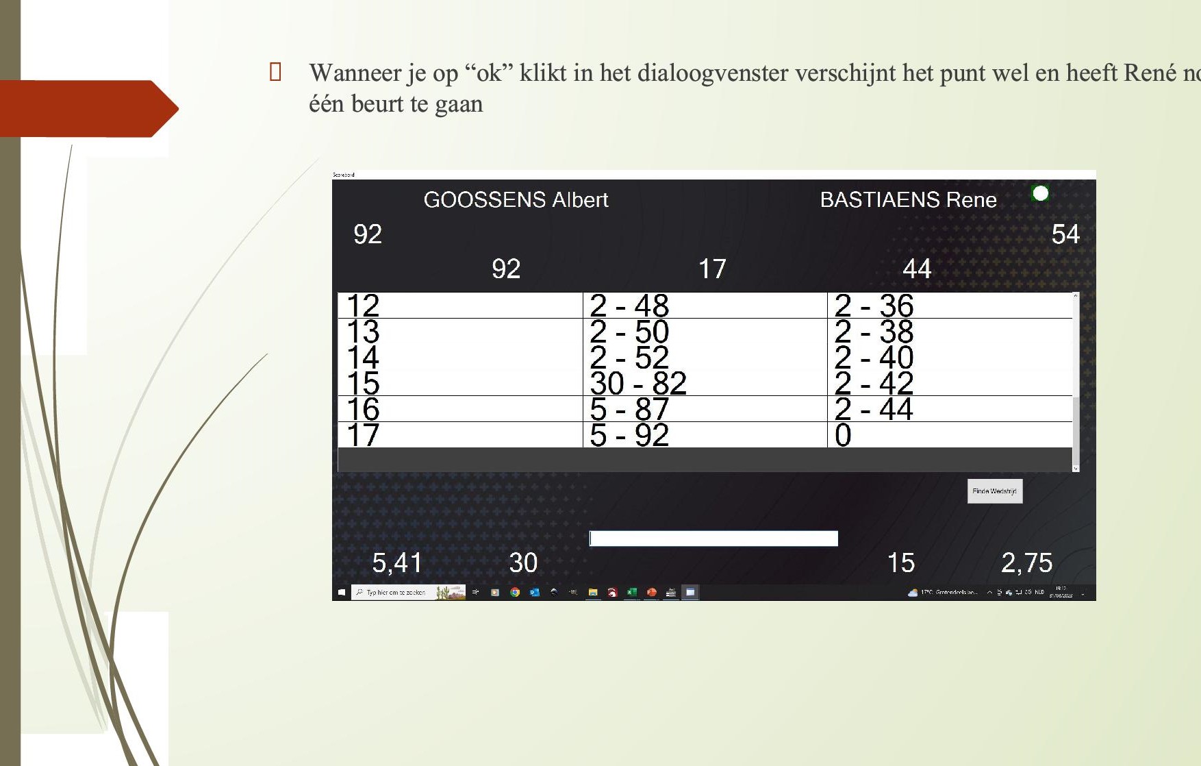 Gebruik Biljartprogramma 11