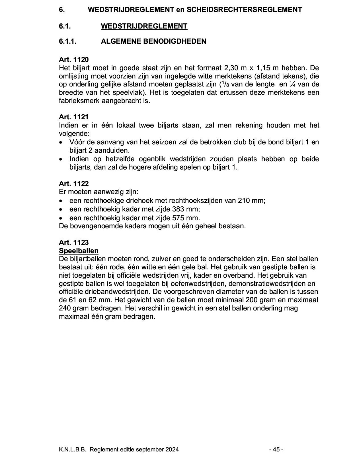 Gemeenschappelijk Reglement KNLBB KVBBL sept 2024 p 45