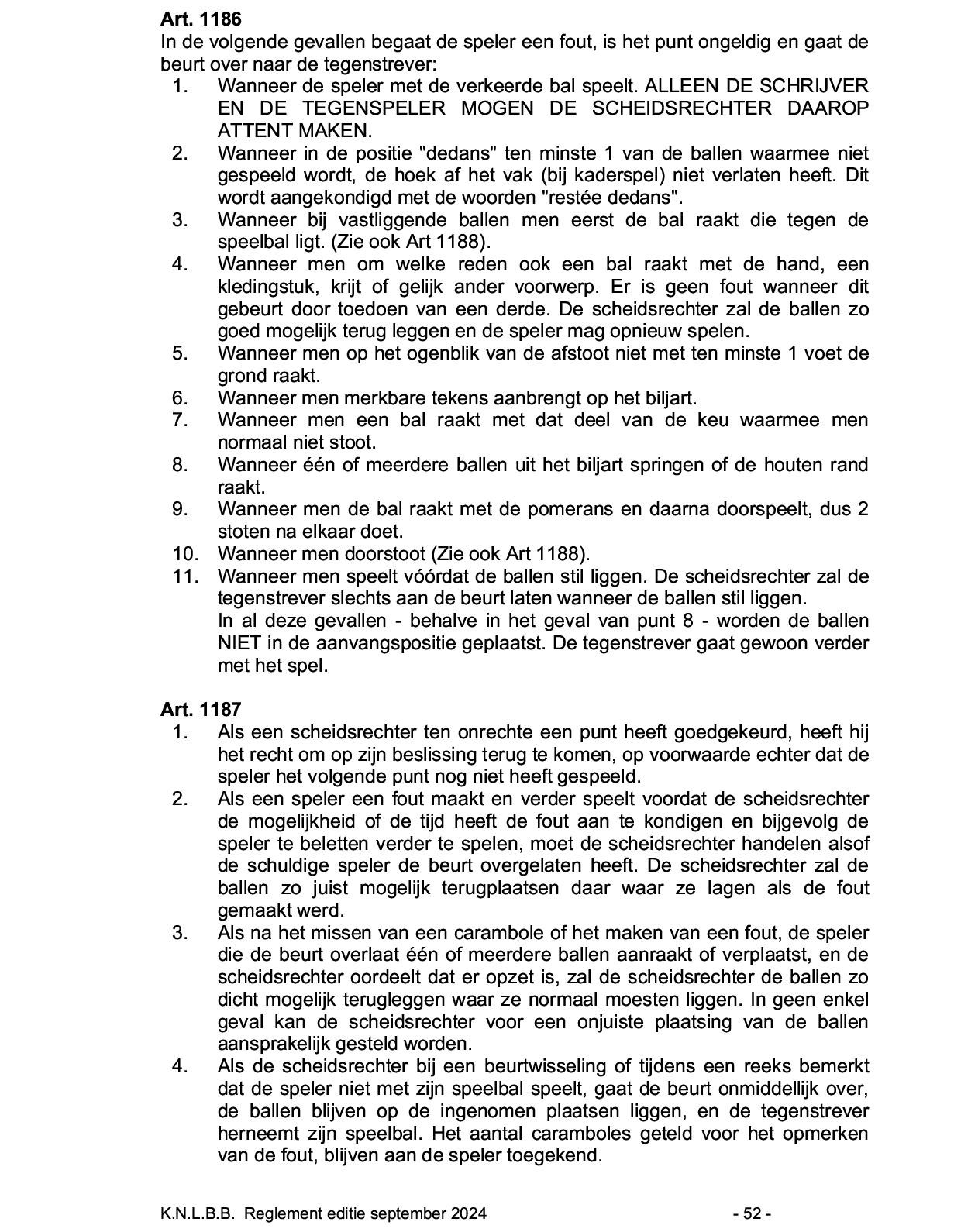 Gemeenschappelijk Reglement KNLBB KVBBL sept 2024 p 52